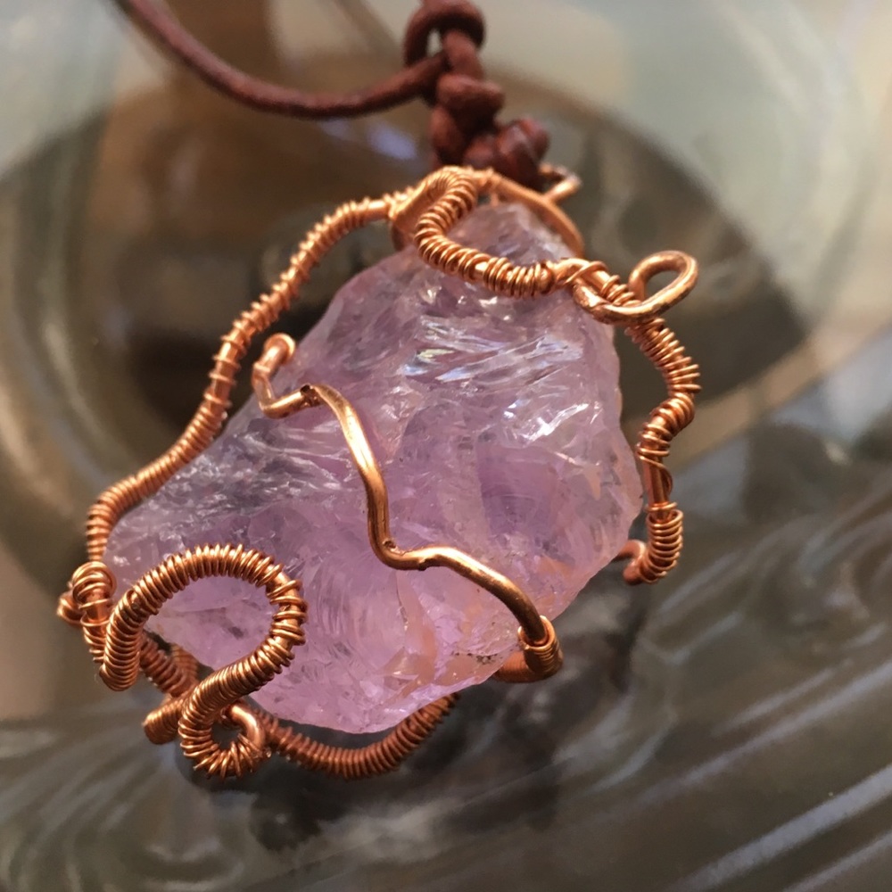 Ametrine Crystal wrap with Leather Lace